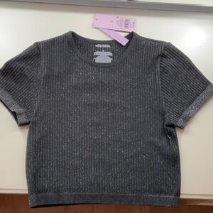 Black sparkly crop top